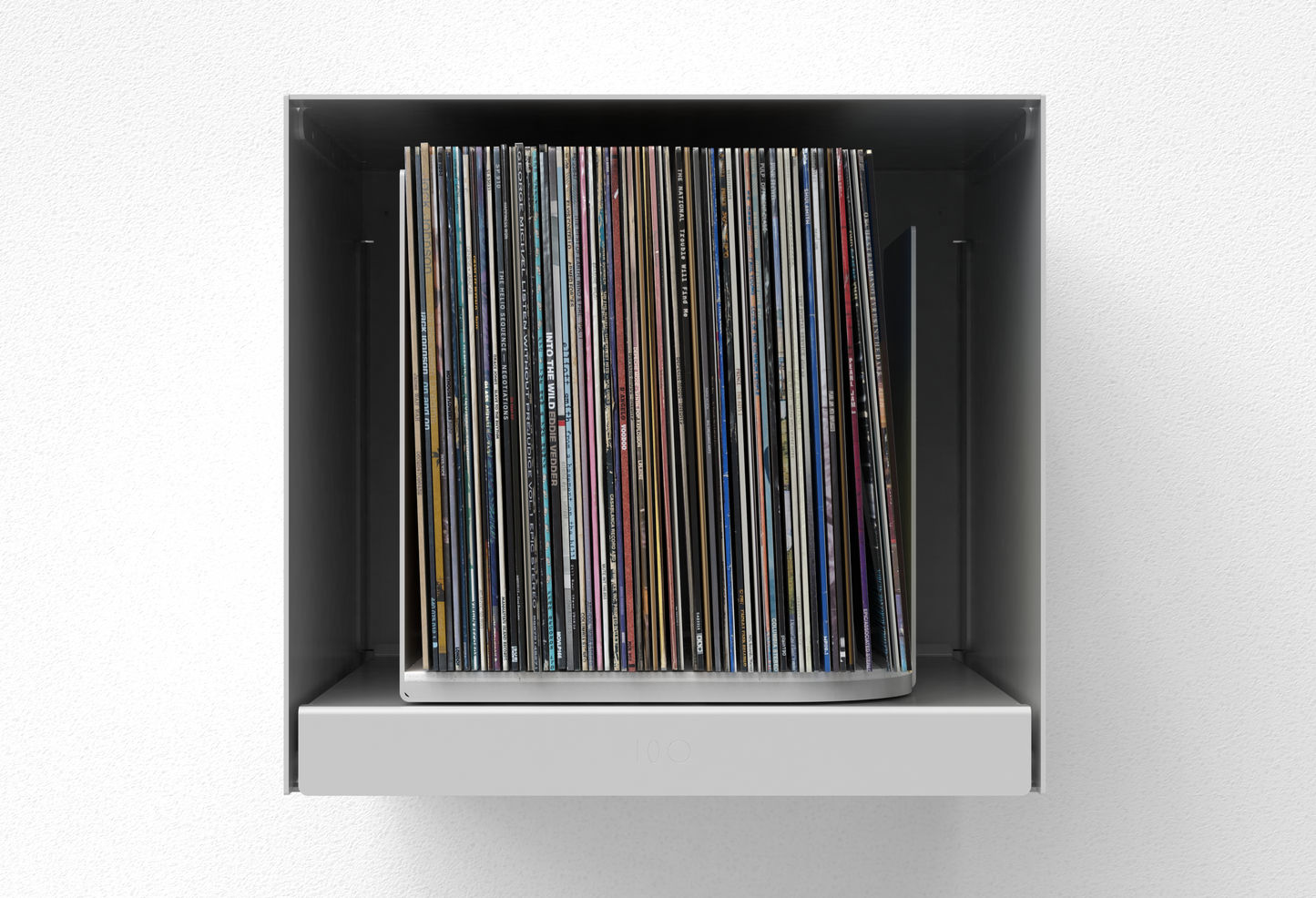 rpm Classic Gray – rotating vinyl record storage display