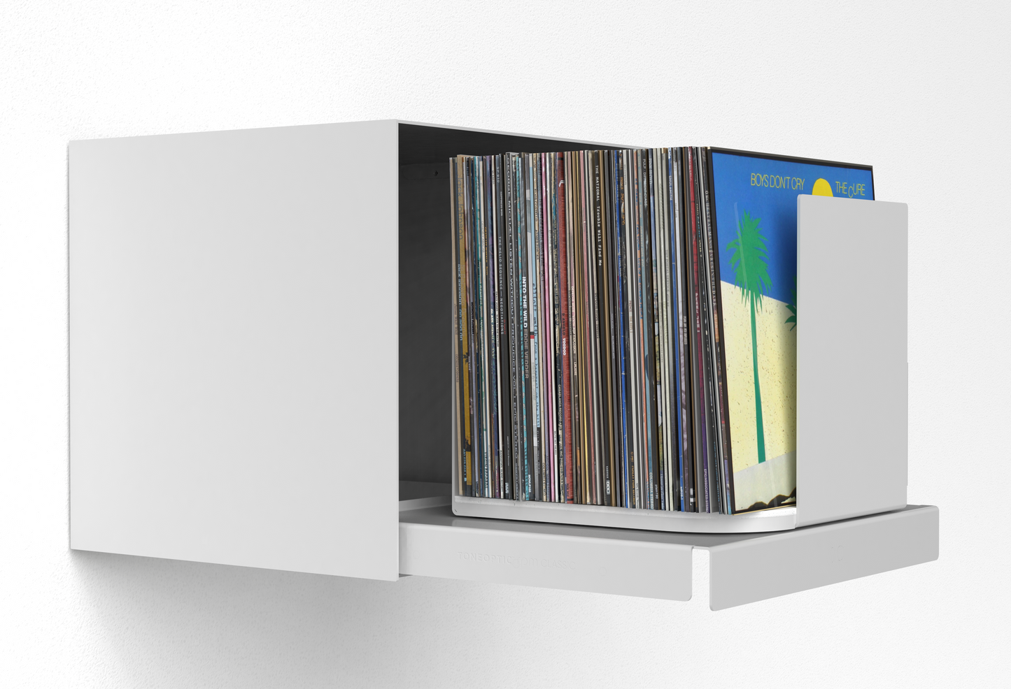rpm Classic Gray – rotating vinyl record storage display