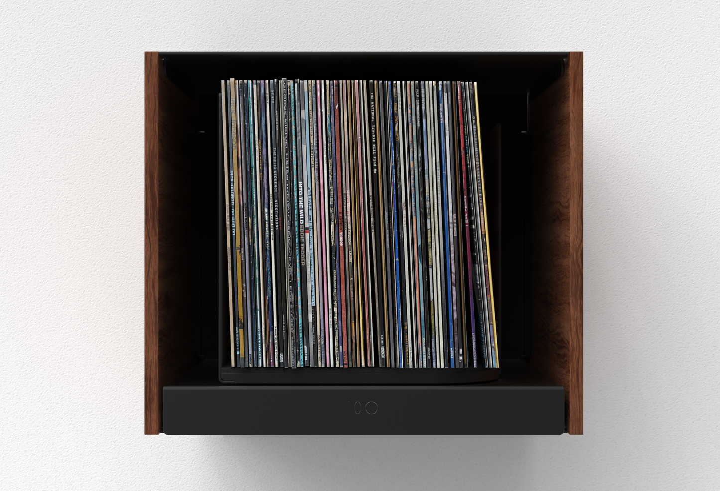 rpm Classic Walnut – rotating vinyl record storage display