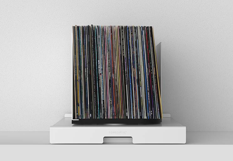The Toneoptic rpm rotating vinyl record storage furniture display