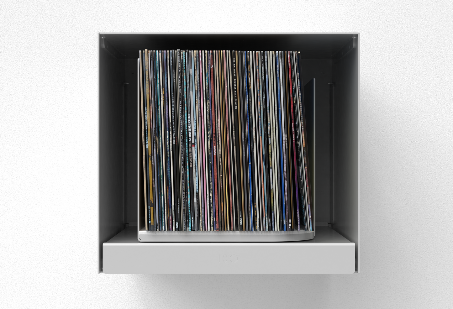 rpm Classic Gray – rotating vinyl record storage display