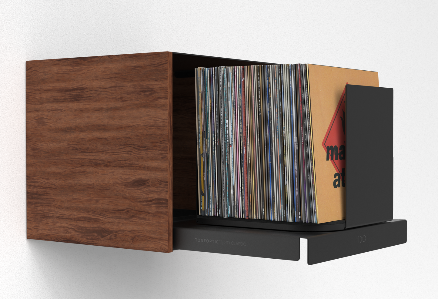 rpm Classic Walnut – rotating vinyl record storage display